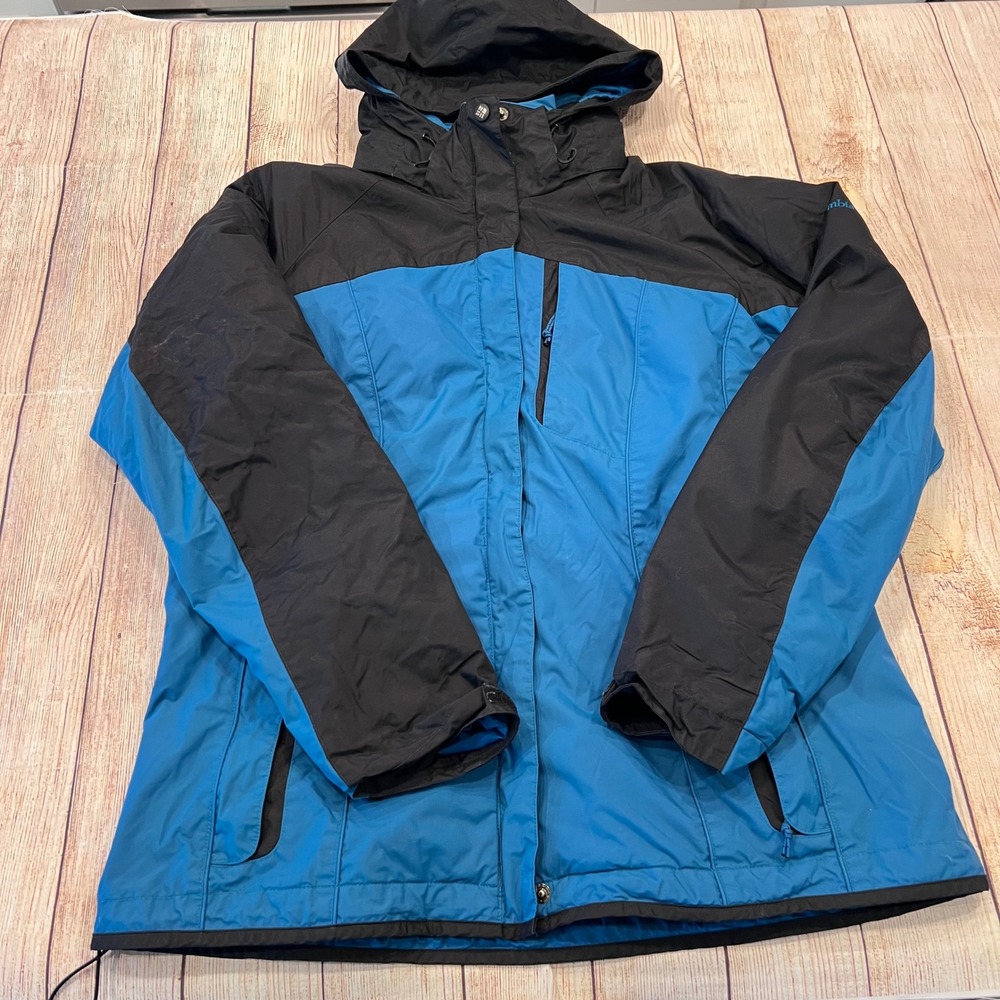 Columbia Interchange 3-in-1 Jacket Womens Large Blue Black Fleece Liner XL7628